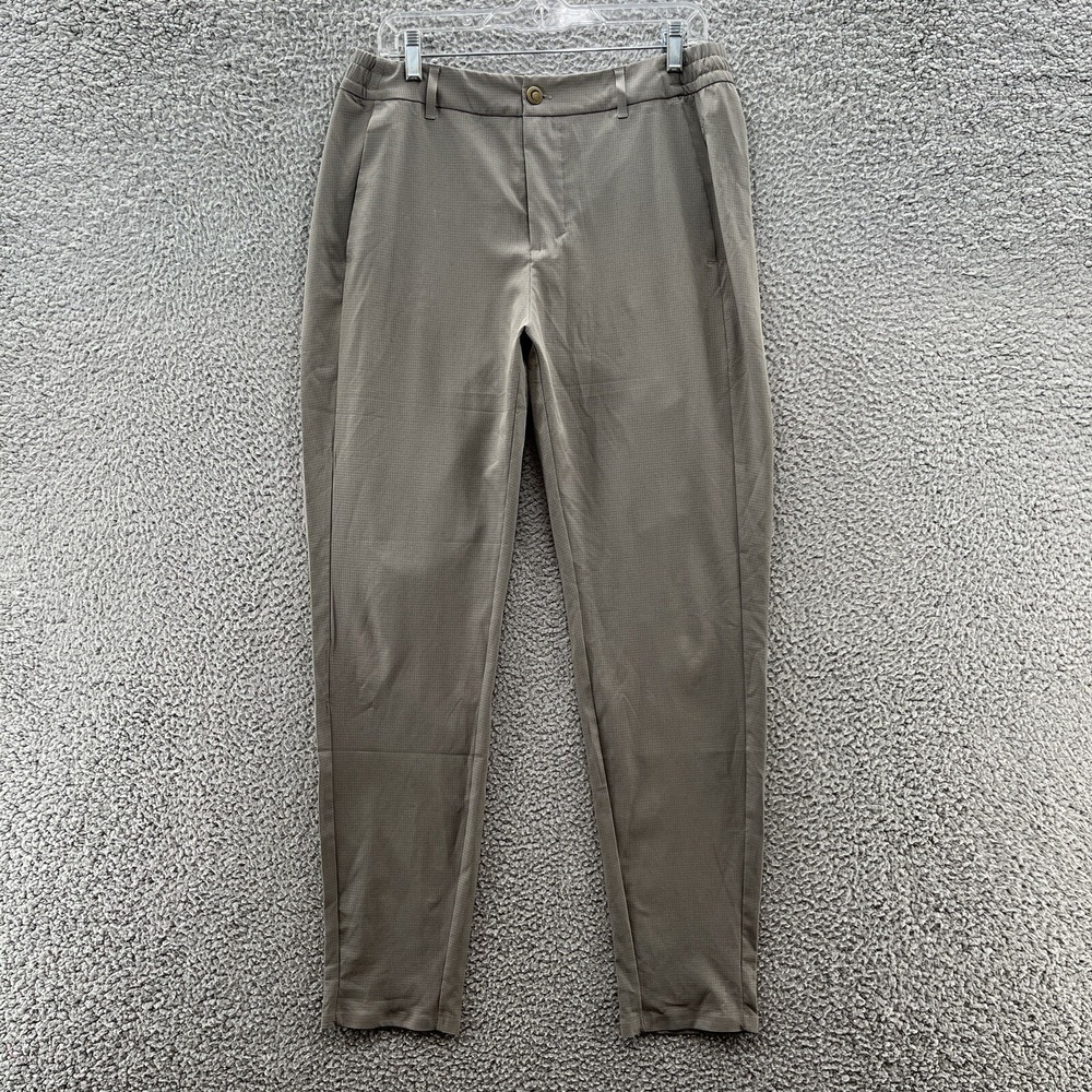Zyia Active Pants Mens Large Taupe Stretch Ultra Lightweight‎ Slim Golf Casual